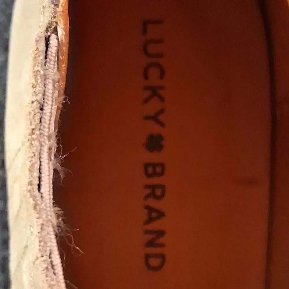 Lucky Brand Tan Suede Ankle Booties Sz 12M Bohemian Chic Western Cowgirl